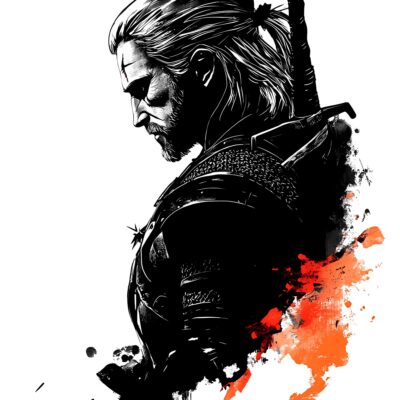 گرالت از ریویا – Geralt of Rivia | طرح DTF برای تیشرت و لباس مردانه