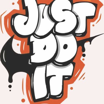 طرح DTF Just DO IT | طرح چاپی مینیمال و انرژیک برای تیشرت و لباس ورزشی